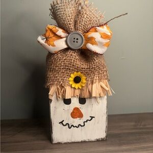 Rustic Scarecrow Decor with Burlap Hat